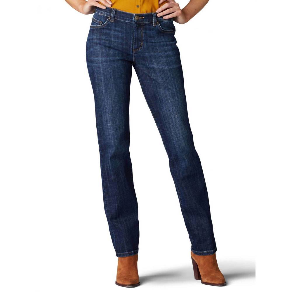 NEW LEE JEANS women's bewitched relaxed-fit straight-leg mid-rise stretch jeans